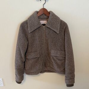 Cozy Taupe Teddy Jacket